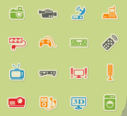 home appliances icon set
