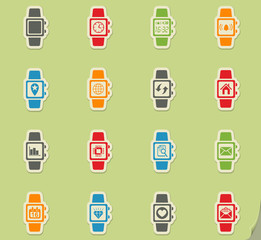 smart watch icon set
