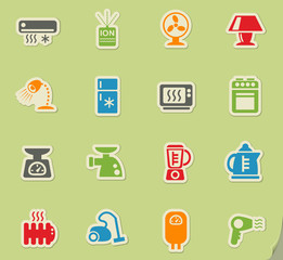 home appliances icon set