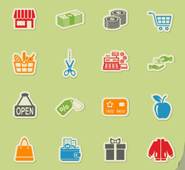 shopping icon set