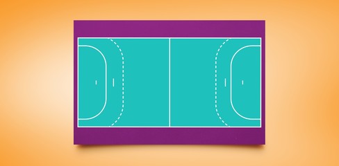 Composite image of drawing of sports field