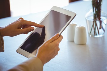 Woman using a tablet