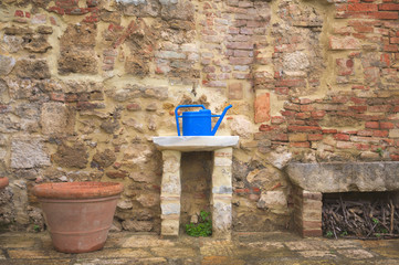 blue watering can 