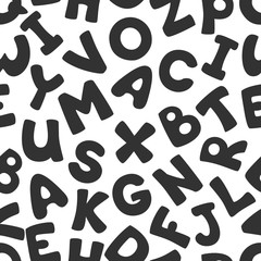 Vector seamless pattern with letters.