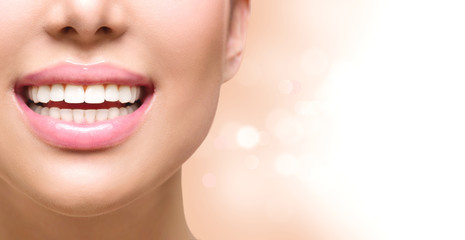 Healthy smile. Tooth whitening. Dental care concept