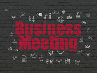 Business concept: Business Meeting on wall background