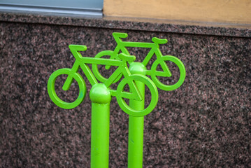 bike parking / Bicycle racks in   facility  Modern  storage in the form of a steel spiral