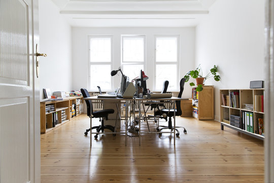 Workspace in empty office