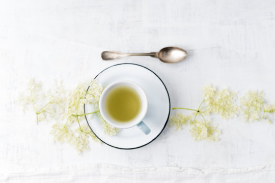 Cup of elderflower tea