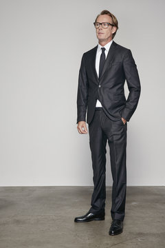 Portrait of businessman wearing suit and tie