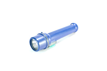 Isolated blue flashlight