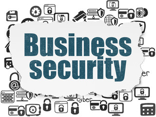 Privacy concept: Business Security on Torn Paper background