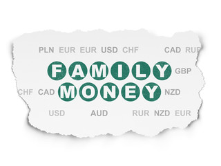 Money concept: Family Money on Torn Paper background