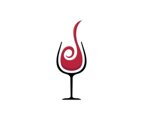 Glass wine logo - 114239874