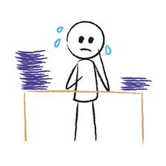 Person ist am Arbeitsplatz gestresst