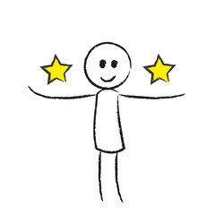 Person mit zwei Sternen