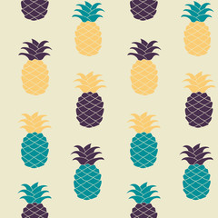 Seamless pineapple pattern Vector illustration. Hand drawn repeated pattern for web, print, wallpaper, fashion fabric, textile design, background invitation card or holiday decor