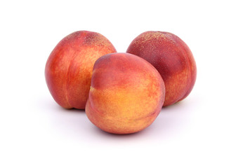 Fresh nectarines isolated on the whtie background