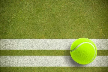 Rolgordijnen Composite image of tennis ball with a syringe © vectorfusionart