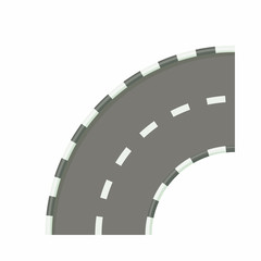 Road bend icon in cartoon style