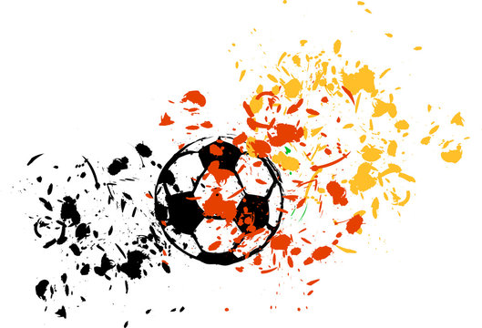 grungy soccer ball, colors of germany, vector