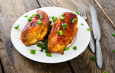 Grilled chicken breast in a honey glaze