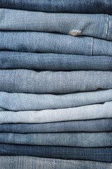 Jeans trousers stack closeup