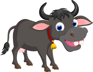 cute baby buffalo cartoon