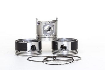 auto piston parts white background isolated