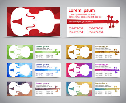 Template music polygonal cards