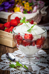 Strawberry cream dessert.