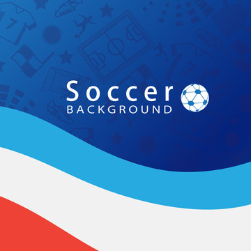 Soccer Blue Background. Vector Illustration, Graphic Design. Sport Concept