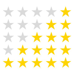 Simple rounded star rating. With outlines makes the stars pop out from background