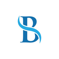 initial swoosh logo simple b