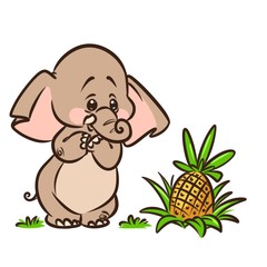 Elephant cartoon illustration isolated image animal character