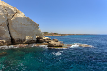 Waves and  cliff at Rosh Hanikra reserve