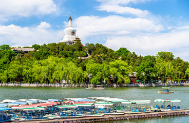 View of Jade Island with White Pagoda in Beihai Park - Beijing