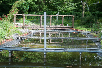 bridge with water in miniature / small    prototype   mode     dummy   scale model