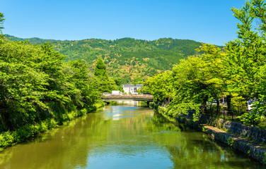 Fototapeta na wymiar Canal beside Heian Shrine in Kyoto