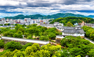 Fototapeta na wymiar Grounds of Himeji Castle in Japan