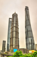 Fototapeta premium Shanghai skyscrapers at Lujiazui Financial District
