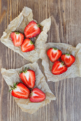 fresh juicy organic strawberries