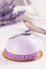 Lavender mousse cake