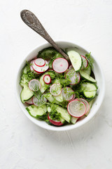 summer vegetables salad in bowl