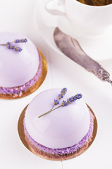 Lavender mousse cake