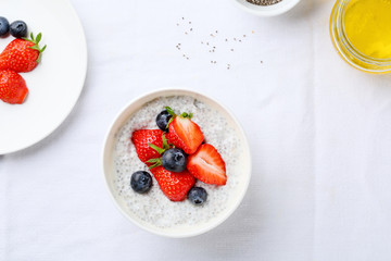 chia seeds bowl  with berry