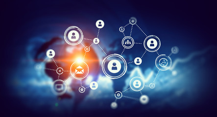 Social networking scheme . Mixed media