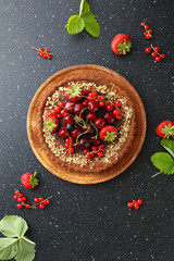 sweet summer pie with berries