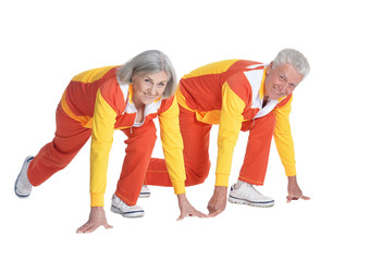 Obraz premium Portrait of Senior Couple Exercising