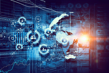 Global cloud technology . Mixed media